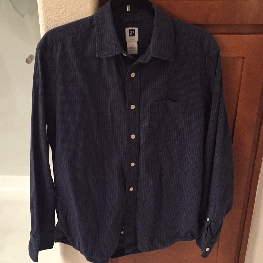 Gap Blue Graph Check button down dress shirt